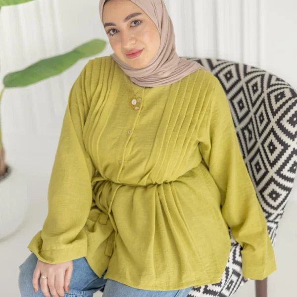 Blouse Pleated Linen